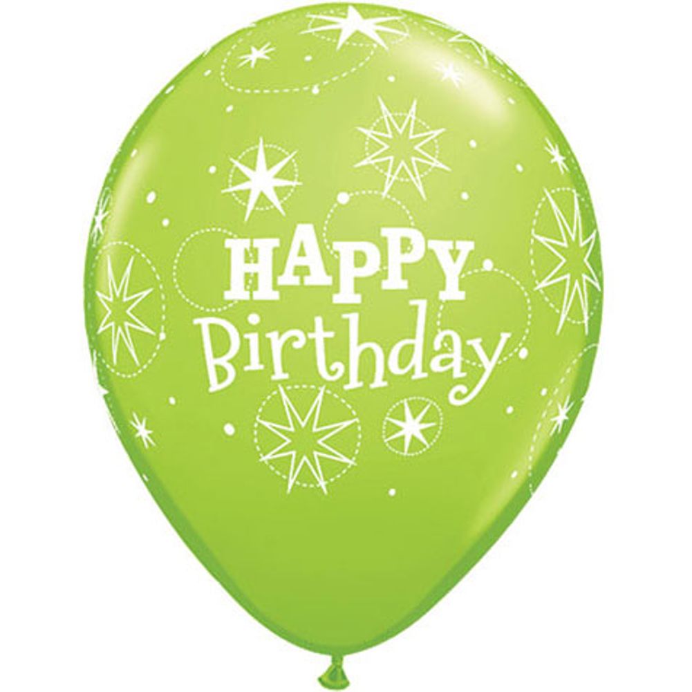 11" Birthday Sparkle Lime Green (10ct)