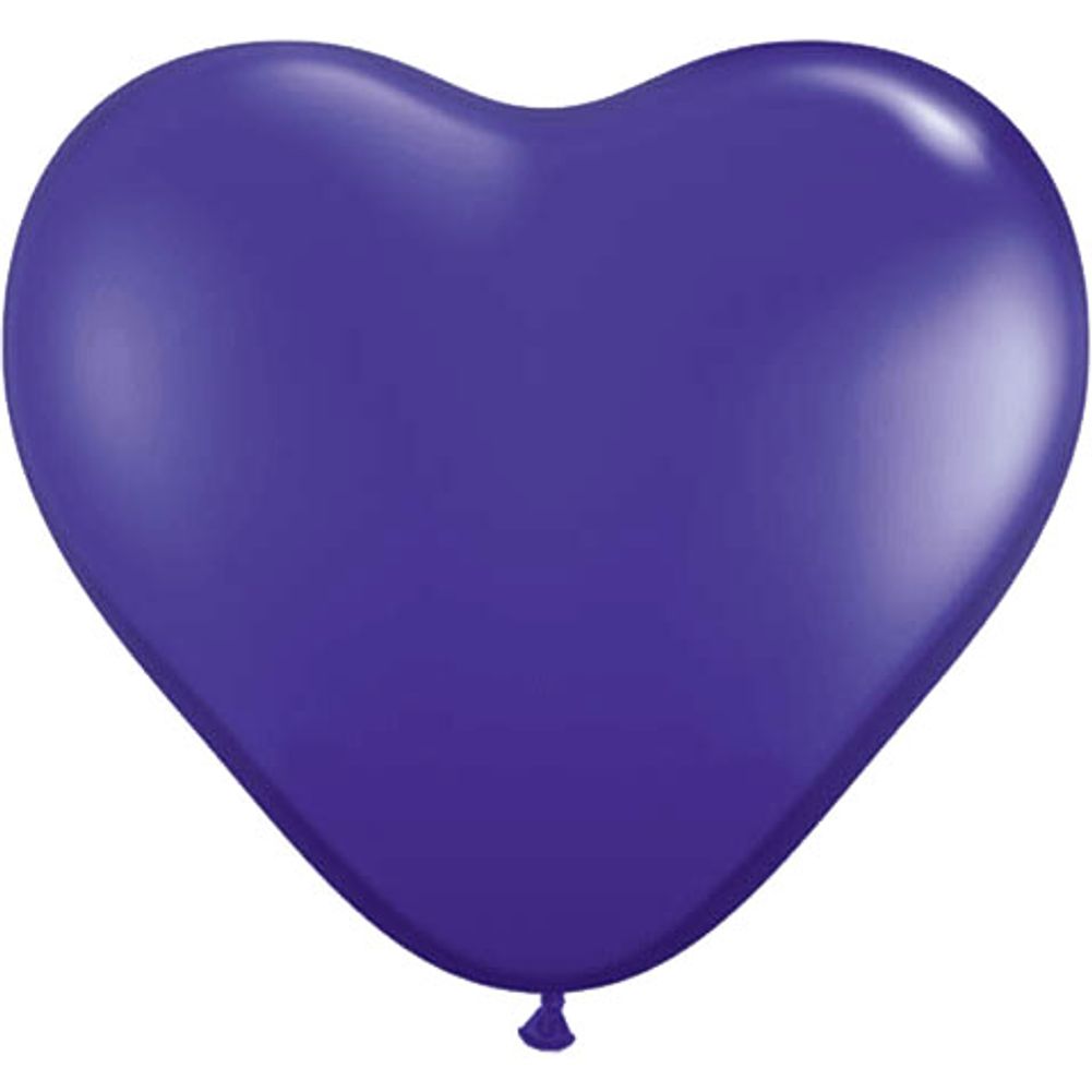 Qualatex 6" Quartz Purple Heart Latex Balloons (100ct)