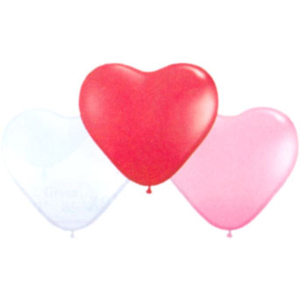 Qualatex 6" Sweetheart Assortment Hearts Latex Balloons (100ct)