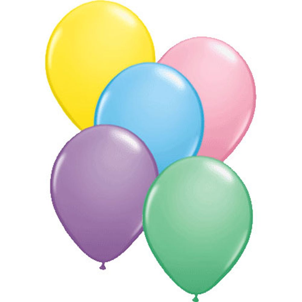 Qualatex 9" Assorted Pastel Latex Balloons (100ct)