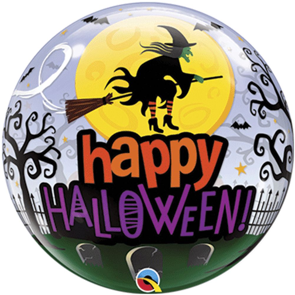 22" HALLOWEEN WITCH HAUNTING BUBBLE BALLOON
