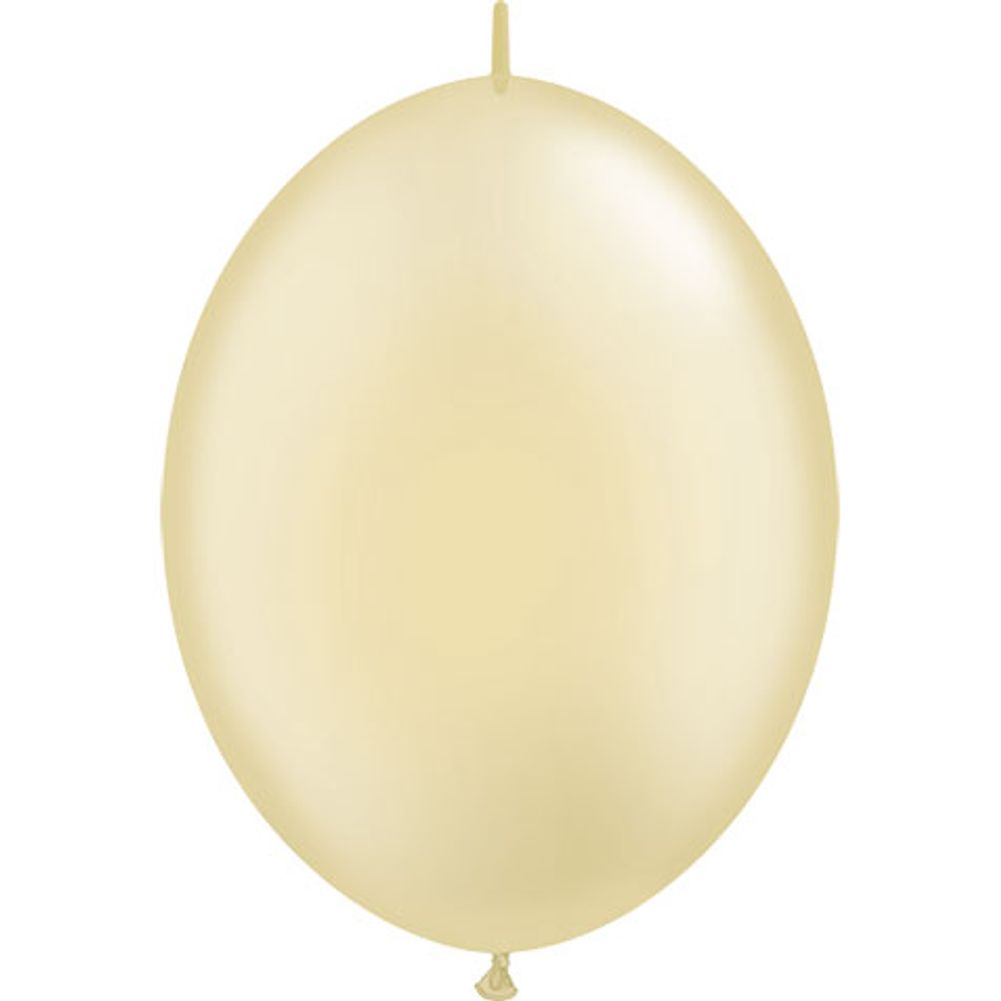 Qualatex 12" Pearlized Ivory Silk Quicklinks Latex Balloons (50ct)