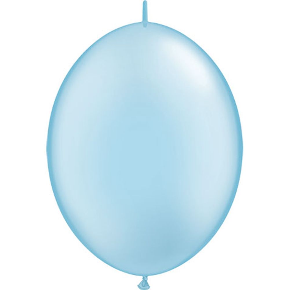 Qualatex 12" Pearlized Light Blue Quicklinks Latex Balloons (50ct)
