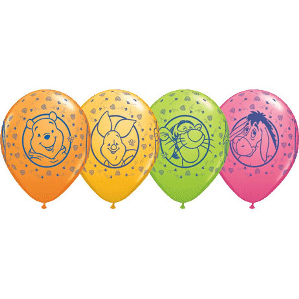 11" Pooh Character Assortment Around Balloons (25 ct)