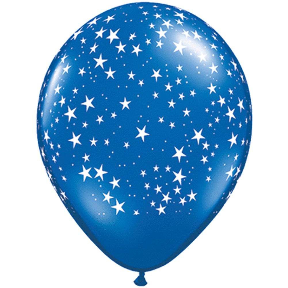 Qualatex 11" Sapphire Blue Stars Around Latex Balloons (50ct)