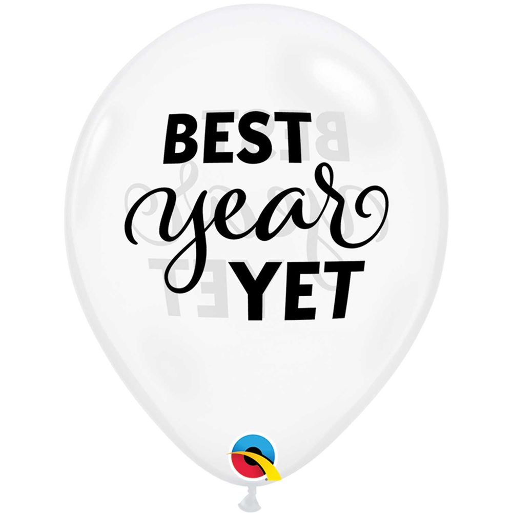 11" Best Year Yet Diamond Clear Latex Balloons (50ct)