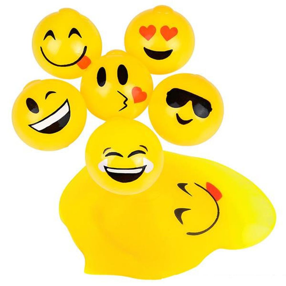 2.5" Sticky Splat Emoticon Ball (12 ct)