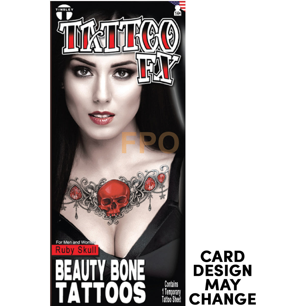 Ruby Skull Beauty Bone Tattoo Fx