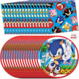 Sonic birthday party supplies including plates and napkins, perfect for sonic party decorations.