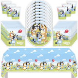 Bluey Birthday Party Kit for 16 – 9 Inch Plates, Napkins, Table Cover and Cups (49 pc)