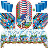 Sonic Birthday Party Kit for 16 – 9 Inch Plates, Napkins, Table Cover and Cups (53 pc)