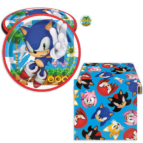 Sonic Birthday Party Kit for 16 – 9 Inch Plates and Napkins (32 pc)