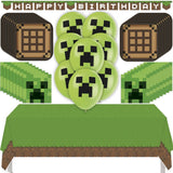 Minecraft Birthday Party Kit for 16 – 9 Inch Plates, Napkins, Table Cover, Banner and Balloons (42 pc)