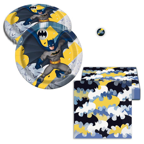 Batman Birthday Party Kit for 16 – 9 Inch Plates and Napkins (32 pc)