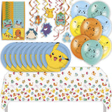 Pokémon Birthday Party Kit for 16 – 9 Inch Plates, Napkins, Table Cover, Banner, Balloons and Swirl Decorations (54 pc)