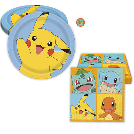 Pokémon Birthday Party Kit for 16 – 9 Inch Plates and Napkins (32 pc)