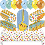 Pokemon Birthday Party Kit with Plates, Napkins, Balloons, and Tablecover