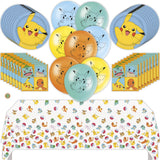 Pokemon Birthday Party Kit with Plates, Napkins, Balloons, and Tablecover