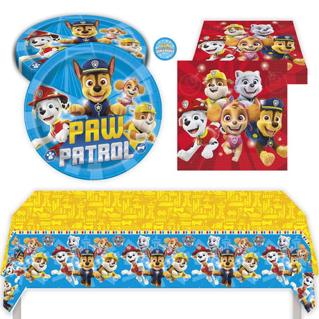 Paw Patrol Birthday Party Kit for 16 – 9 Inch Plates, Napkins and Table Cover (33 pc)