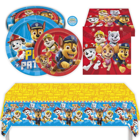 Paw Patrol Birthday Party Kit for 16 – 9 Inch Plates, 7 Inch Plates, Napkins and Table Cover (49 pc)