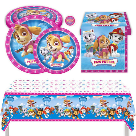 Paw Patrol Birthday Party Kit for 16 – 9 Inch Plates, 7 Inch Plates, Napkins and Table Cover (49 pc)