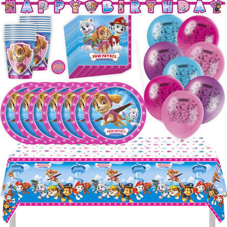 Paw Patrol Birthday Party Kit for 16 – 9 Inch Plates, Napkins, Table Cover, Cups, Banner and Balloons (58 pc)