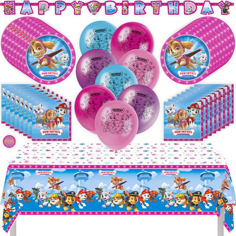 Paw Patrol Birthday Party Kit for 16 – 9 Inch Plates, Napkins, Table Cover, Banner and Balloons (42 pc)