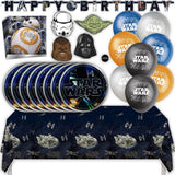 Star Wars Birthday Party Kit for 16 – 9 Inch Plates, Napkins, Table Cover, Banner, Balloons and Party Masks (58 pc)