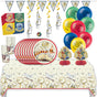 Harry Potter Birthday Party Kit with Tablecloth, Plates, Napkins, Cups, Balloons, Banner, Swirls, & Sticker