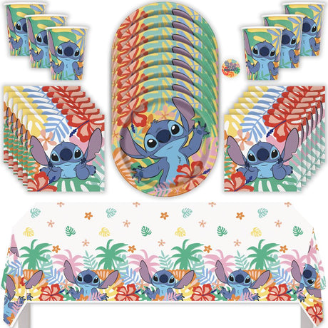 Lilo and Stitch Birthday Party Kit for 16 – 9 Inch Plates, Napkins, Table Cover and Cups (49 pc)