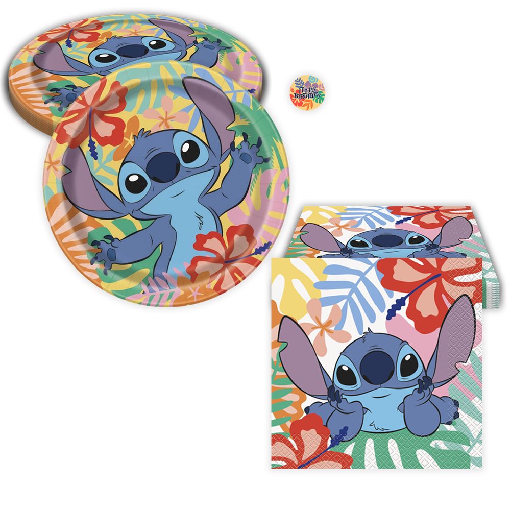Lilo and Stitch Birthday Party Kit with Plates, Napkins, & Sticker