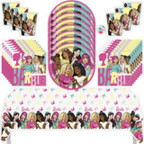 Barbie Birthday Party Kit for 16 – 9 Inch Plates, Napkins, Table Cover and Cups (49 pc)