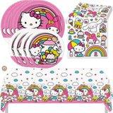 Hello Kitty Birthday Party Kit for 16 – 9 Inch Plates, 7 Inch Plates, Napkins and Table Cover (49 pc)