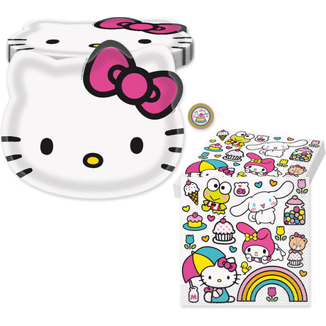 Hello Kitty Birthday Party Kit with Plates, Napkins, & Sticker