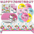 Hello Kitty Birthday Party Kit with Tablecloth, Plates, Napkins, Cups, Balloons, Banner, & Sticker