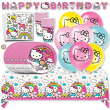 Hello Kitty Birthday Party Kit for 16 – 9 Inch Plates, Napkins, Table Cover, Banner, Balloons and Cups (58 pc)