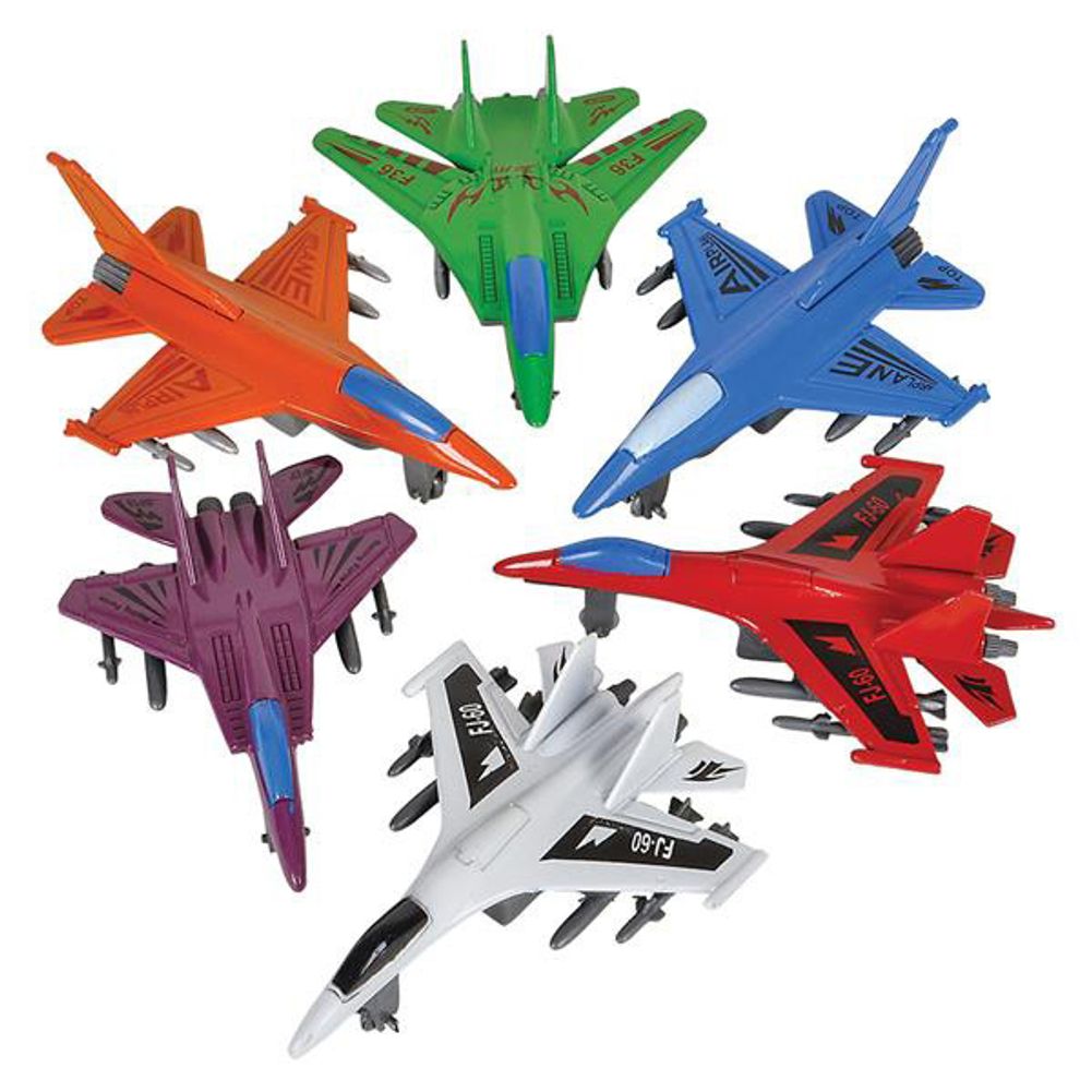4.5" Plastic Pull Back Plane (12ct)