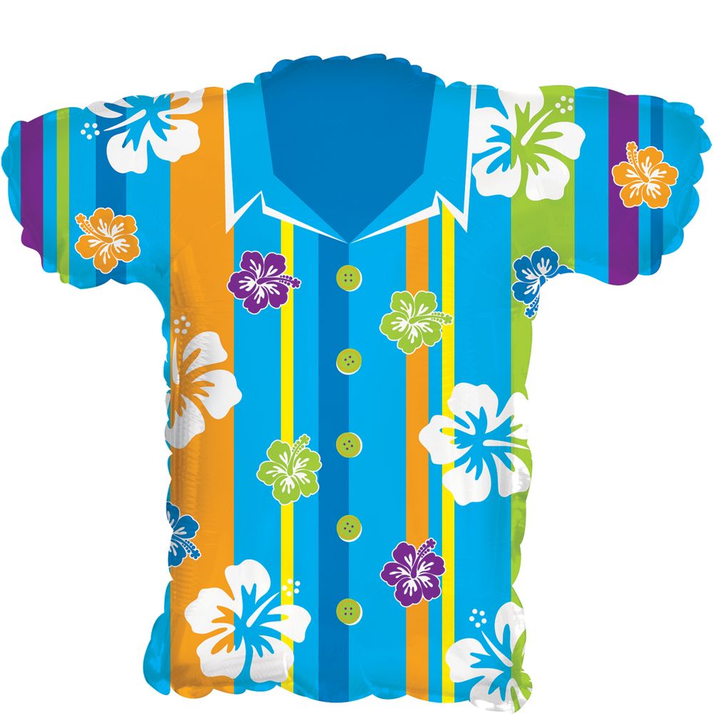 Blue Hawaiian Shirt Foil Super Shape Balloon (1ct)