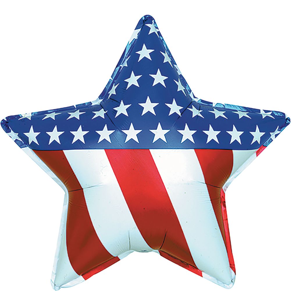 31" Patriotic Star Foil Balloon (1ct)