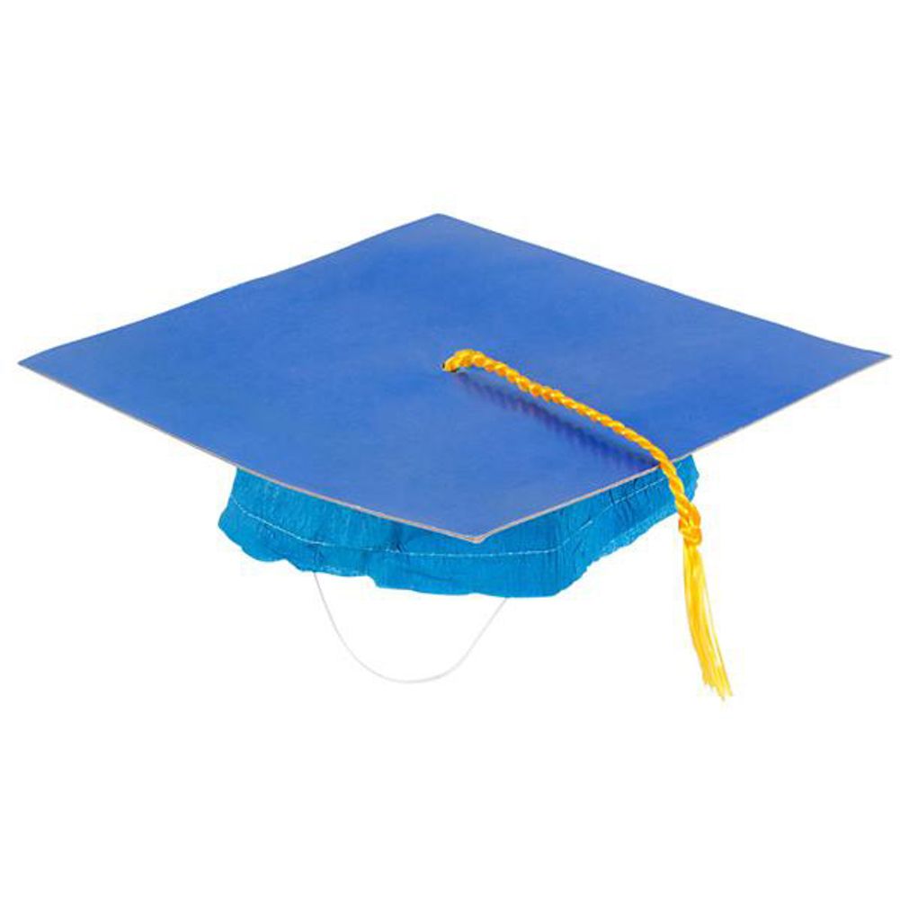 Cardboard Graduation Cap Blue  (12ct)