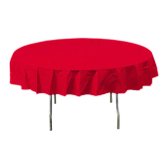 Apple Red Round Plastic Tablecover
