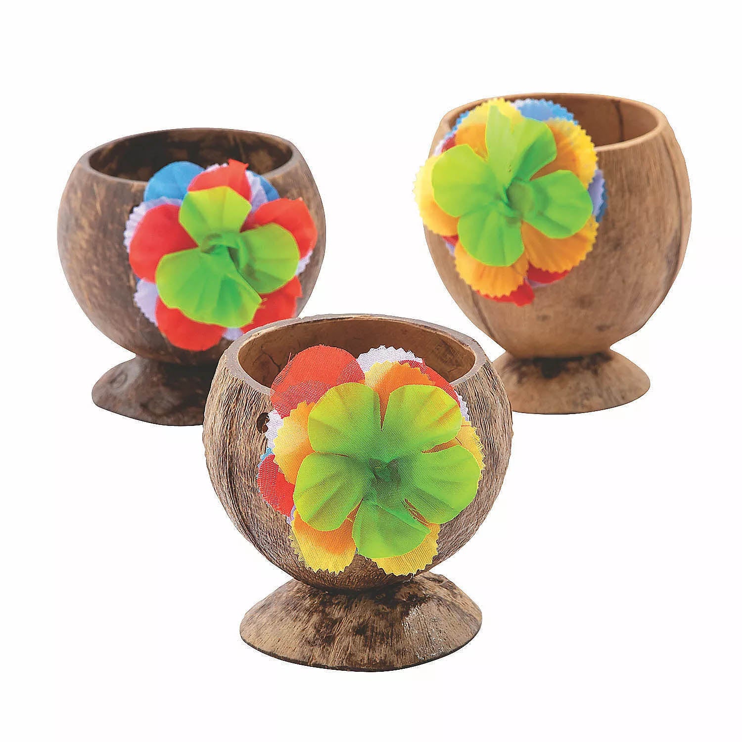 Natural Coconut Cup with Flower (1ct)