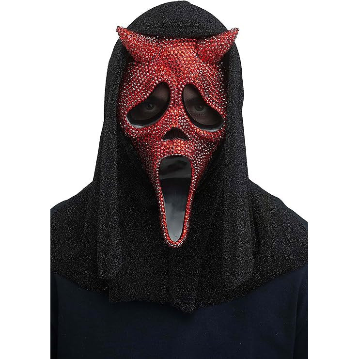 Ghost Face Mask Red Bling Devil