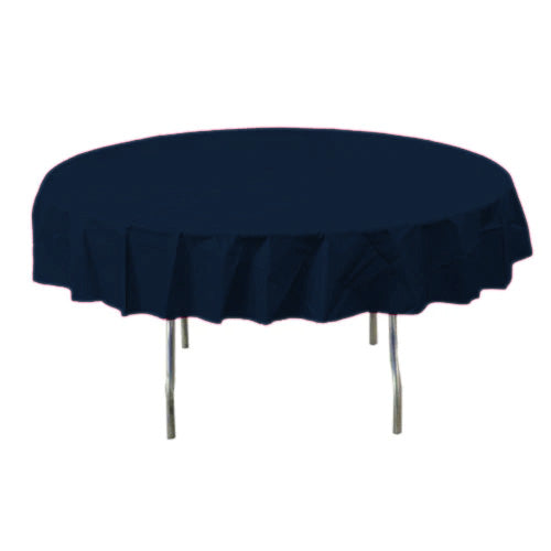 True Navy Round Plastic Tablecover