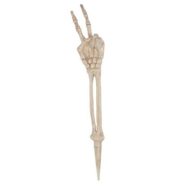 18.5" Skeleton Peace Sign Lawn Stake