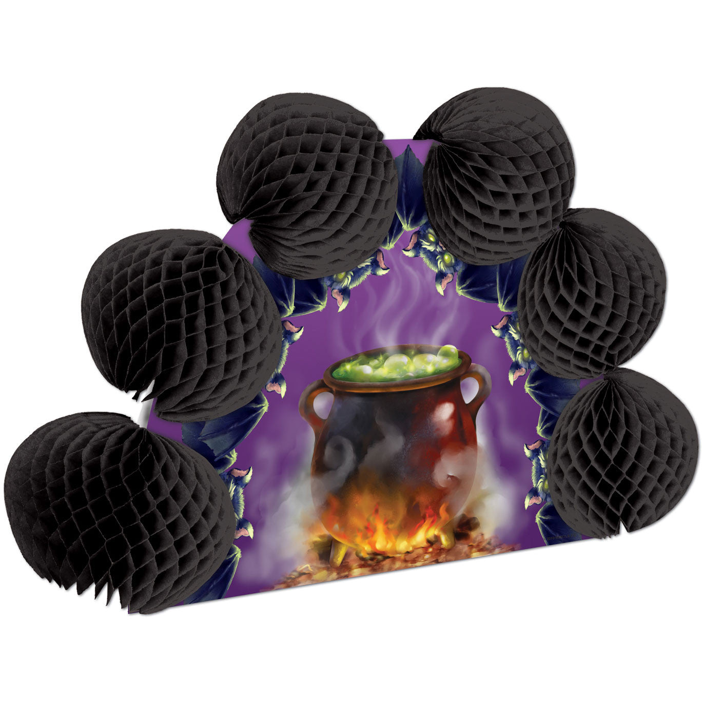 Cauldron and Bat Popover Centerpiece