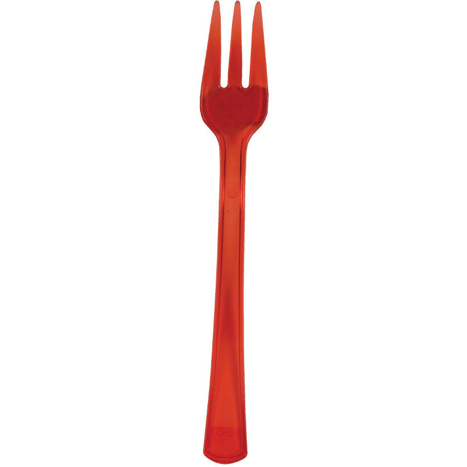 Transparent Red Mini Cocktail Forks