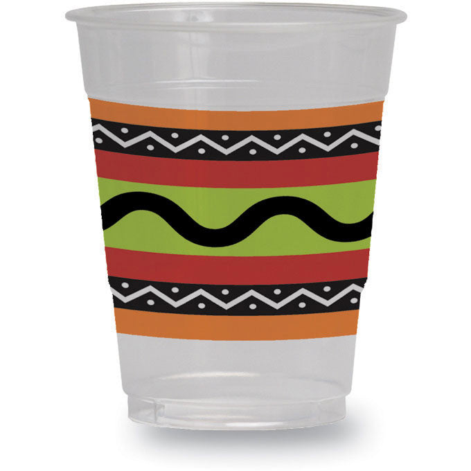 Fiesta Stripes 16oz Plastic Cups (8ct)