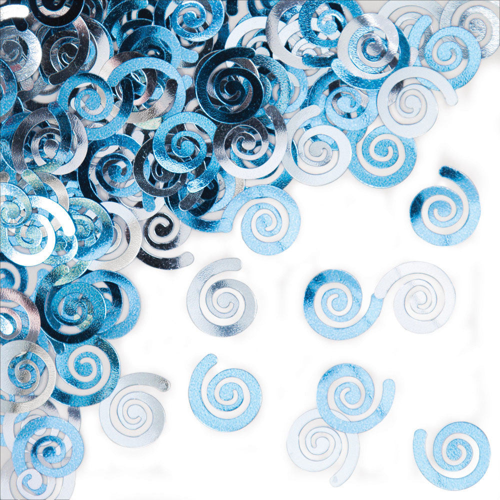 Pastel Blue Swirls Foil Confetti