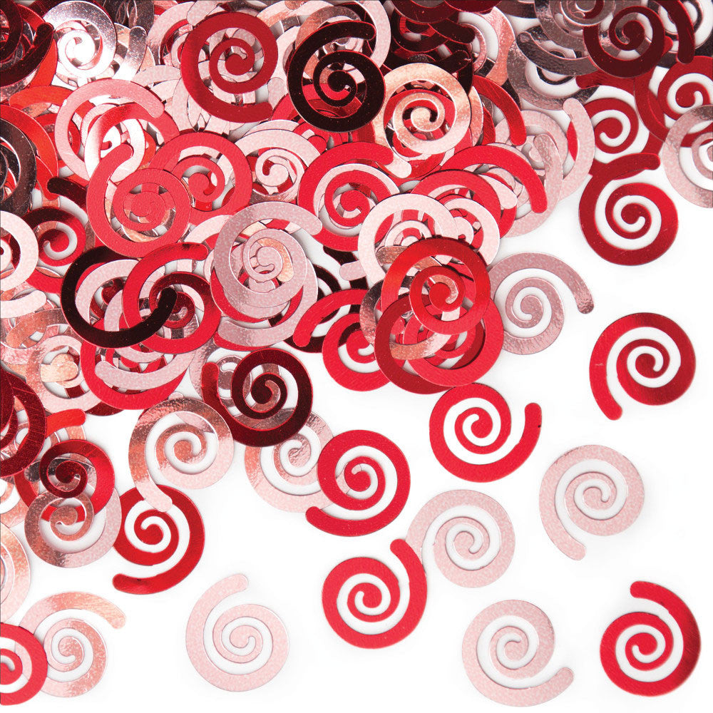 Classic Red Swirls Foil Confetti